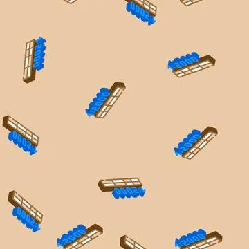 Architectural scale drafter isometric icon seamless pattern Illustrazione stock
