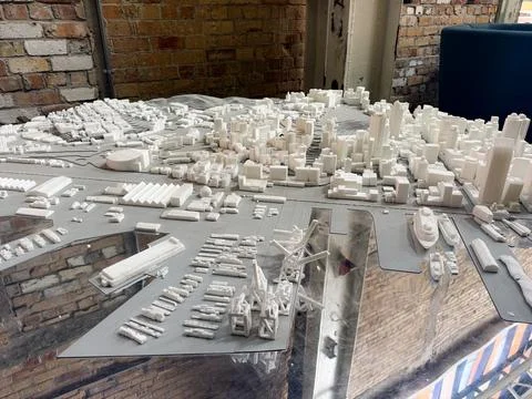 Architectural Scale Model of a Modern City Stock-Fotos