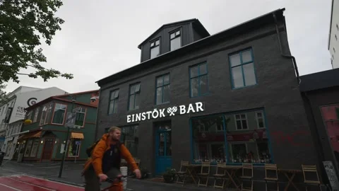 Architectural shot Einstök Einstok Beer Brewery Arts District Reykjavik Iceland Stockbeeldmateriaal 194077421