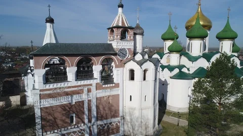 Architectural sights of the Savior Euthymius monastery in Suzdal Stock Footage 107327607