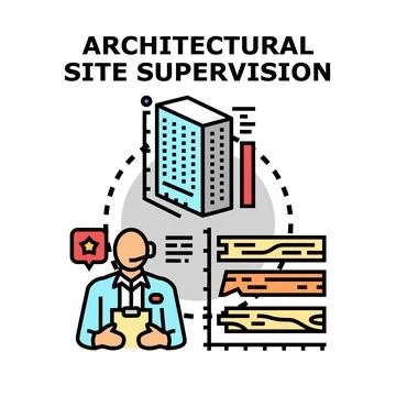 Architectural site supervision concept vector illustration Stock Illustration