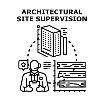 Architectural site supervision concept vector illustration Stock Illustration