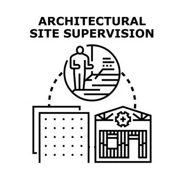 Architectural site supervision concept vector illustration Stock Illustration