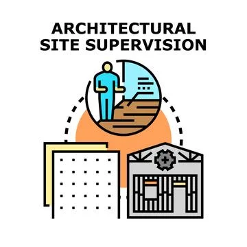 Architectural site supervision concept vector illustration Stock Illustration
