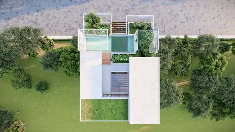 Architectural Splendor 3D Renderings of Multi-Storied Building Designs Stock Illustration