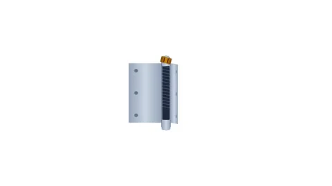 Architectural Spring-Loaded Self-Closing Door Hinge Mechanical Motion Graphic Stock Footage 346674606