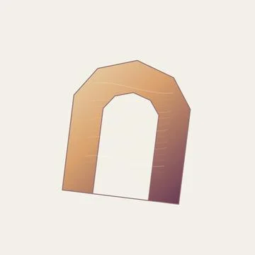 Architectural stone archway with gradient lighting on neutral background Stock Illustration