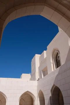 Architectural structure in the oriental style of the mosque Stock Photos