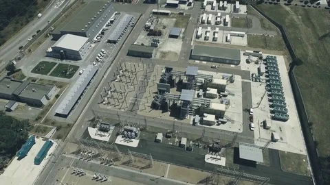 Architectural structure of a power plant Stock Footage 70490737