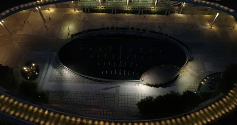 Architectural structure of Singapore at night 스톡 동영상 102914786