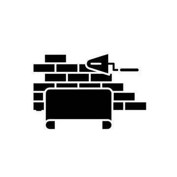 Architectural supervision black icon, vector sign on isolated background Illustrazione stock