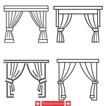 Architectural Symphony  Elegant Window Silhouettes Celebrating Urban Beauty Stock Illustration
