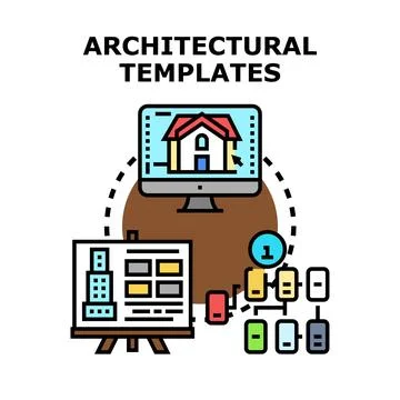 Architectural templates for designing building construction planning Stock Illustration