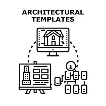 Architectural templates for designing building construction planning Stock Illustration