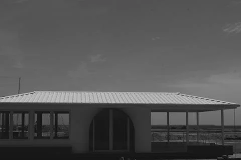 Architectural view of a beach house empty Stock Photos