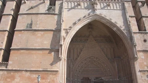 Architectural view of the cathedral of Palma de Mallorca Stock Footage 137956058