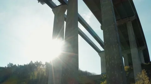 Architectural view of a highway bridge Stock Footage 155792437