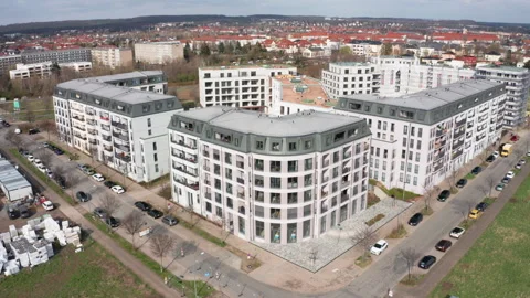 Architectural View of a New Housing Development in Germany Stock Footage 315947218