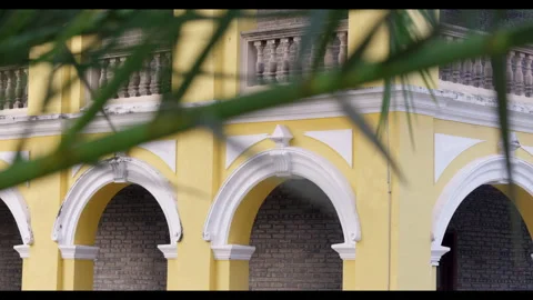 Architectural View Through Foliage for Mindfulness Background Use Stock Footage 327797925