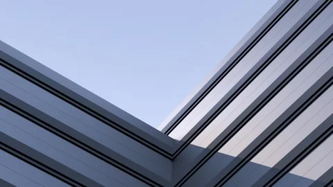 Architectural wall design, corner wall on the skyline, animation. 3D render Stock Footage 340976394