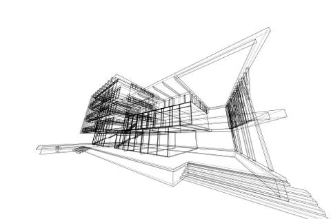 Architecture abstract, 3d illustration Illustrazione stock