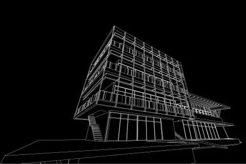 Architecture abstract, 3d illustration Stock Illustration