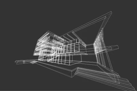 Architecture abstract, 3d illustration Stock Illustration