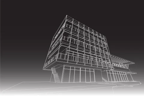 Architecture abstract, 3d illustration Illustrazione stock