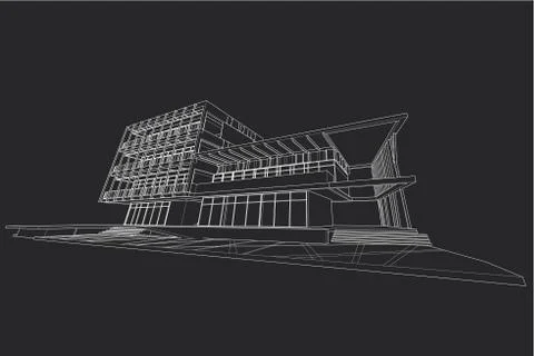 Architecture abstract, 3d illustration 스톡 일러스트