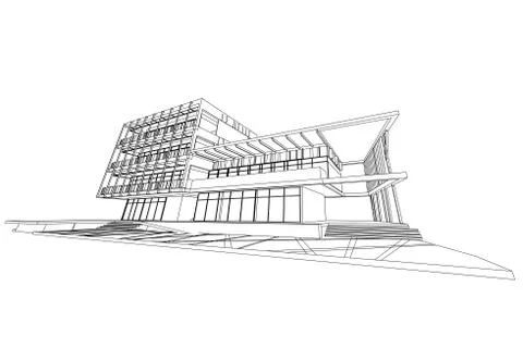 Architecture abstract, 3d illustration Stock Illustration