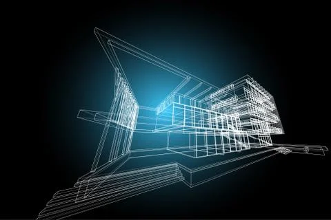 Architecture abstract, 3d illustration Stock Illustration