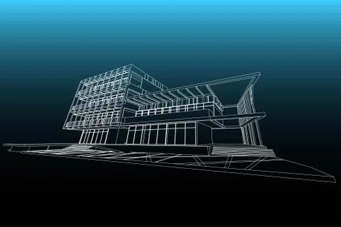 Architecture abstract, 3d illustration Stock Illustration