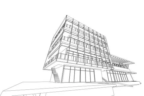 Architecture abstract, 3d illustration 스톡 일러스트