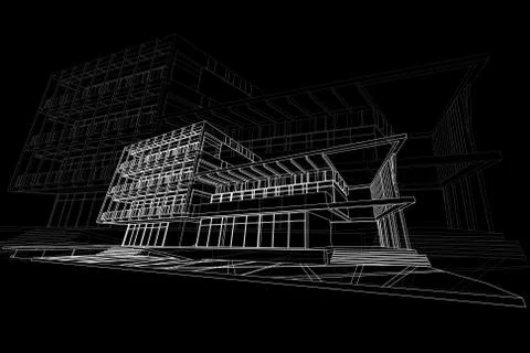 Architecture abstract, 3d illustration Stock Illustration