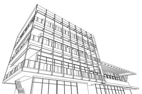 Architecture abstract, 3d illustration Illustrazione stock