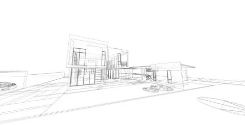 Architecture abstract, 3d illustration Stock Illustration
