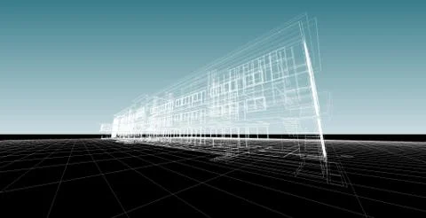 Architecture abstract, 3d illustration Stock Illustration