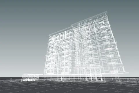 Architecture abstract, 3d illustration Illustrazione stock