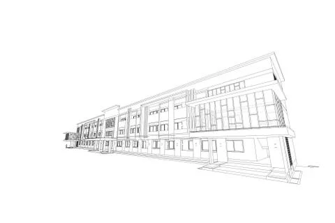 Architecture abstract, 3d illustration 스톡 일러스트