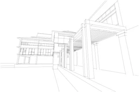 Architecture abstract, 3d illustration Stock Illustration