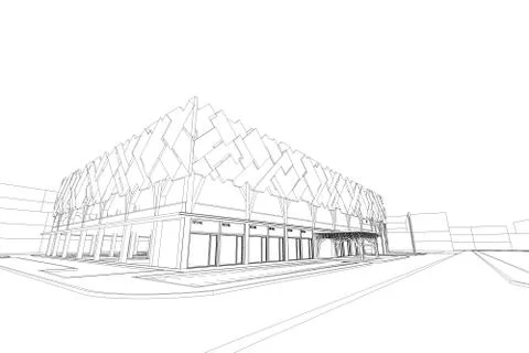 Architecture abstract, 3d illustration Stock Illustration