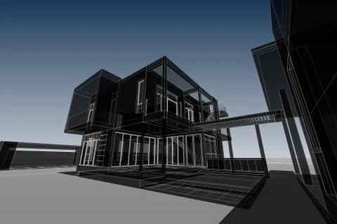 Architecture abstract, 3d illustration Stock Illustration