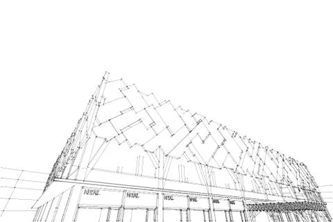 Architecture abstract, 3d illustration Stock Illustration