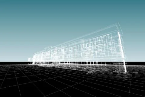 Architecture abstract, 3d illustration Stock Illustration