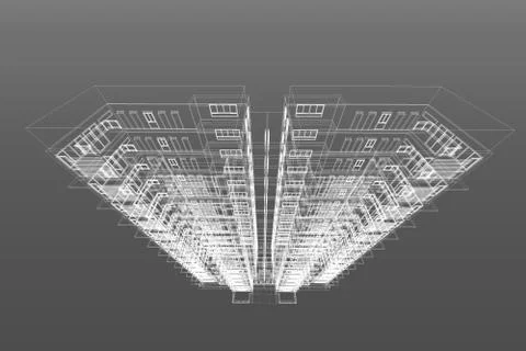 Architecture abstract, 3d illustration 스톡 일러스트