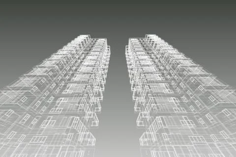 Architecture abstract, 3d illustration Stock Illustration