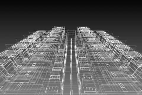 Architecture abstract, 3d illustration Stock Illustration