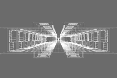 Architecture abstract, 3d illustration Stock Illustration