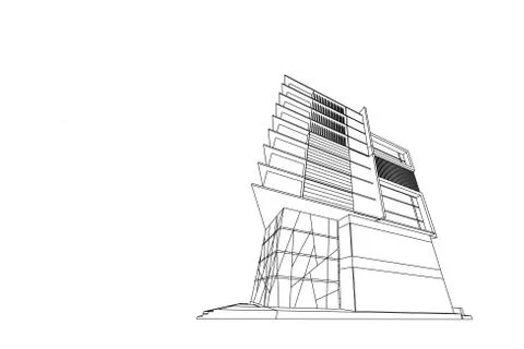 Architecture abstract, 3d illustration Stock Illustration