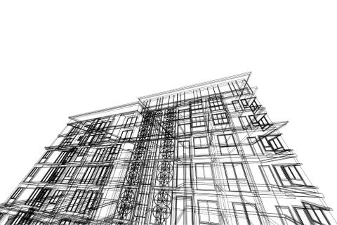Architecture abstract, 3d illustration Stock Illustration